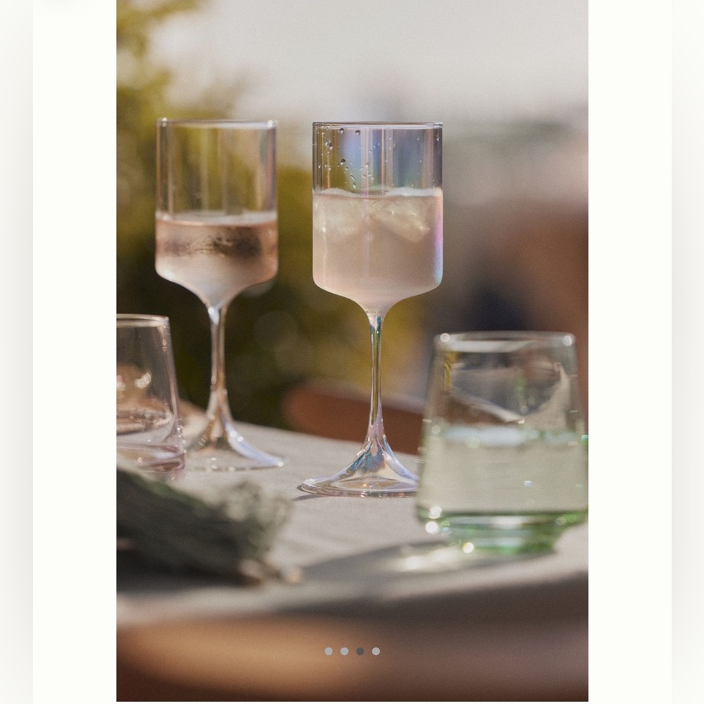 Anthropologie Iridescent Morgan Wine Glasses NEW